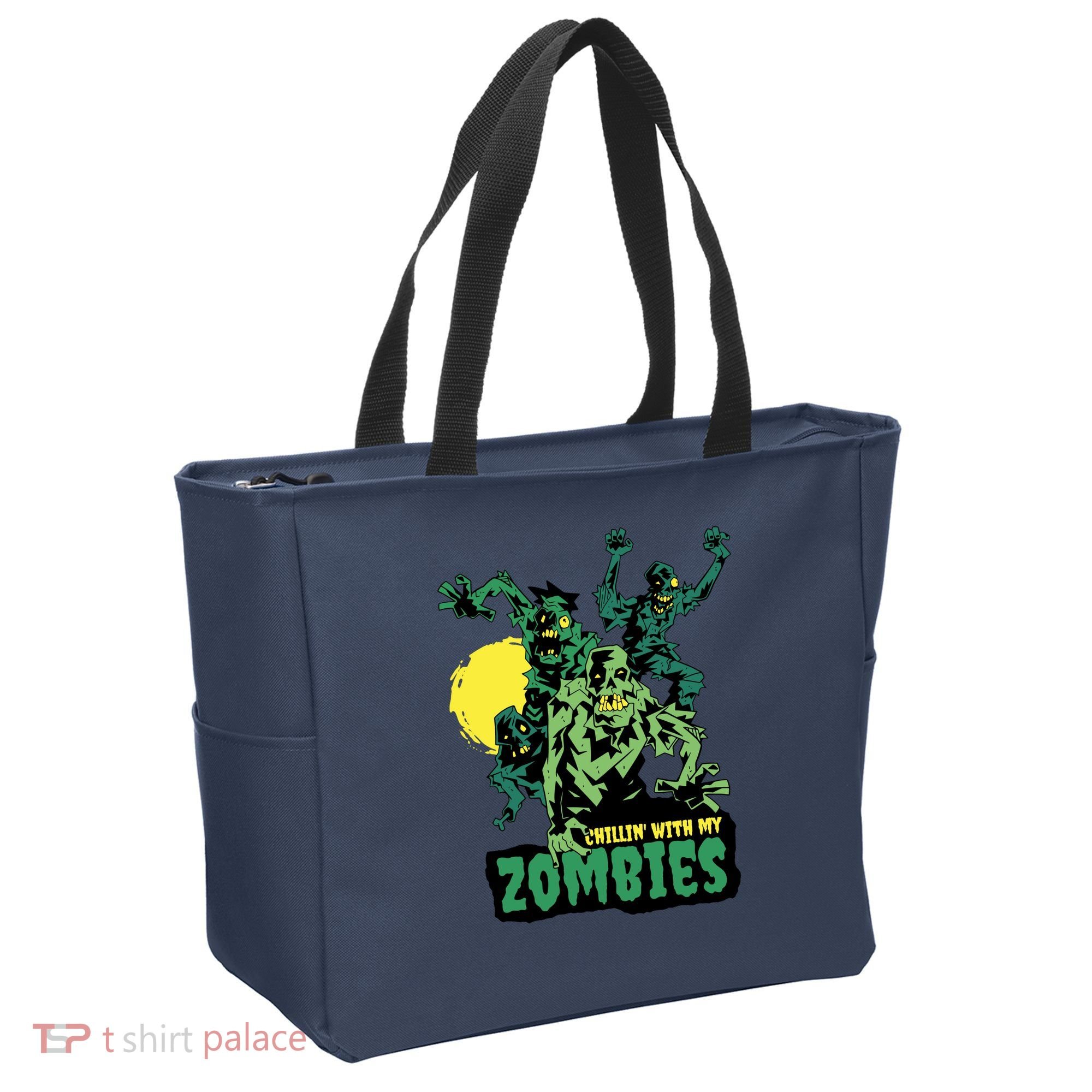 Chilling With My Zombies Tote Bag