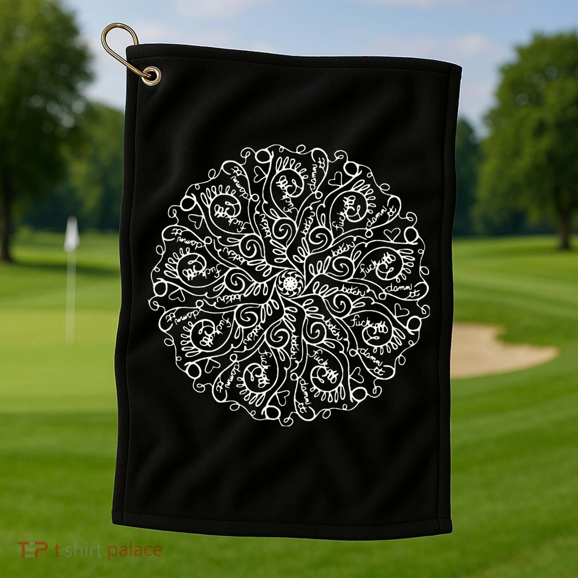 Curse Word Mandala Golf Towel