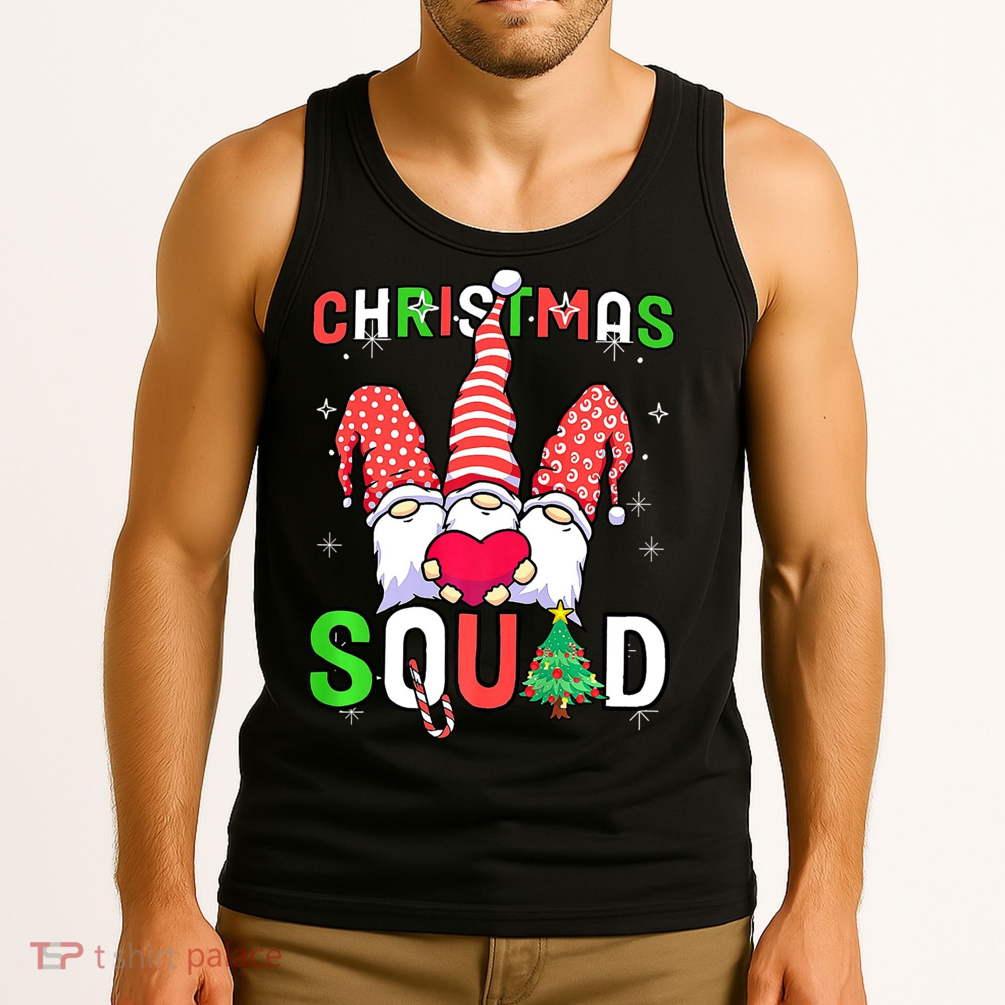Christmas With My Gnomies Buffalo Christmas Squad Tank Top