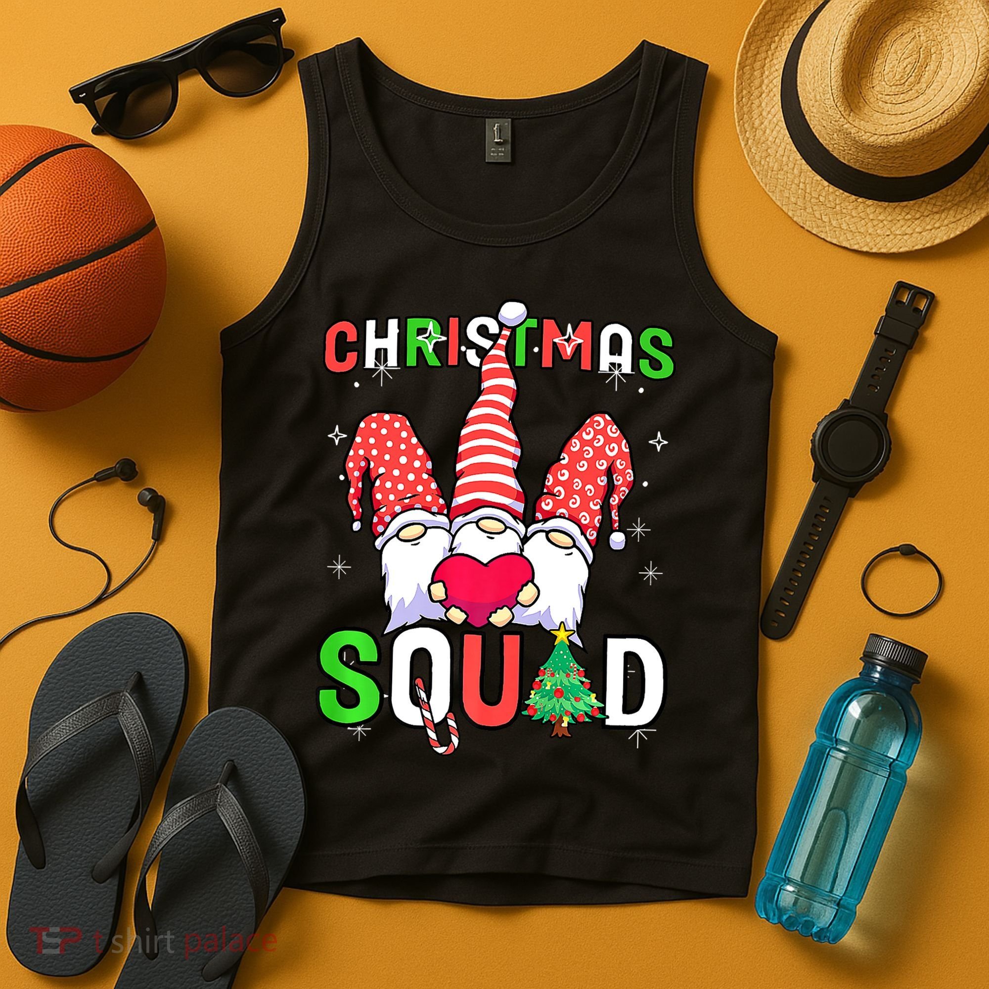 Christmas With My Gnomies Buffalo Christmas Squad Tank Top