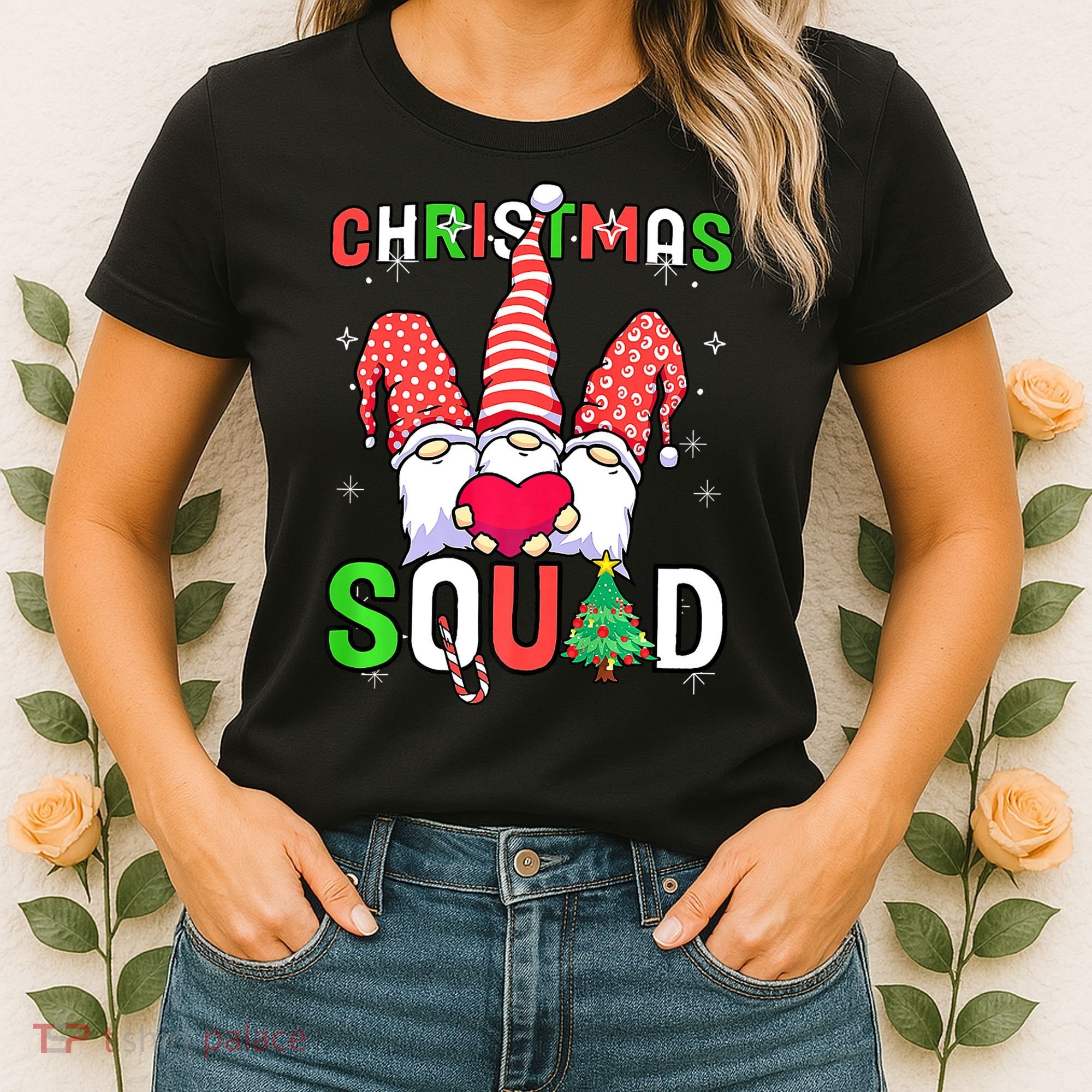 Christmas With My Gnomies Buffalo Christmas Squad Women's T-Shirt