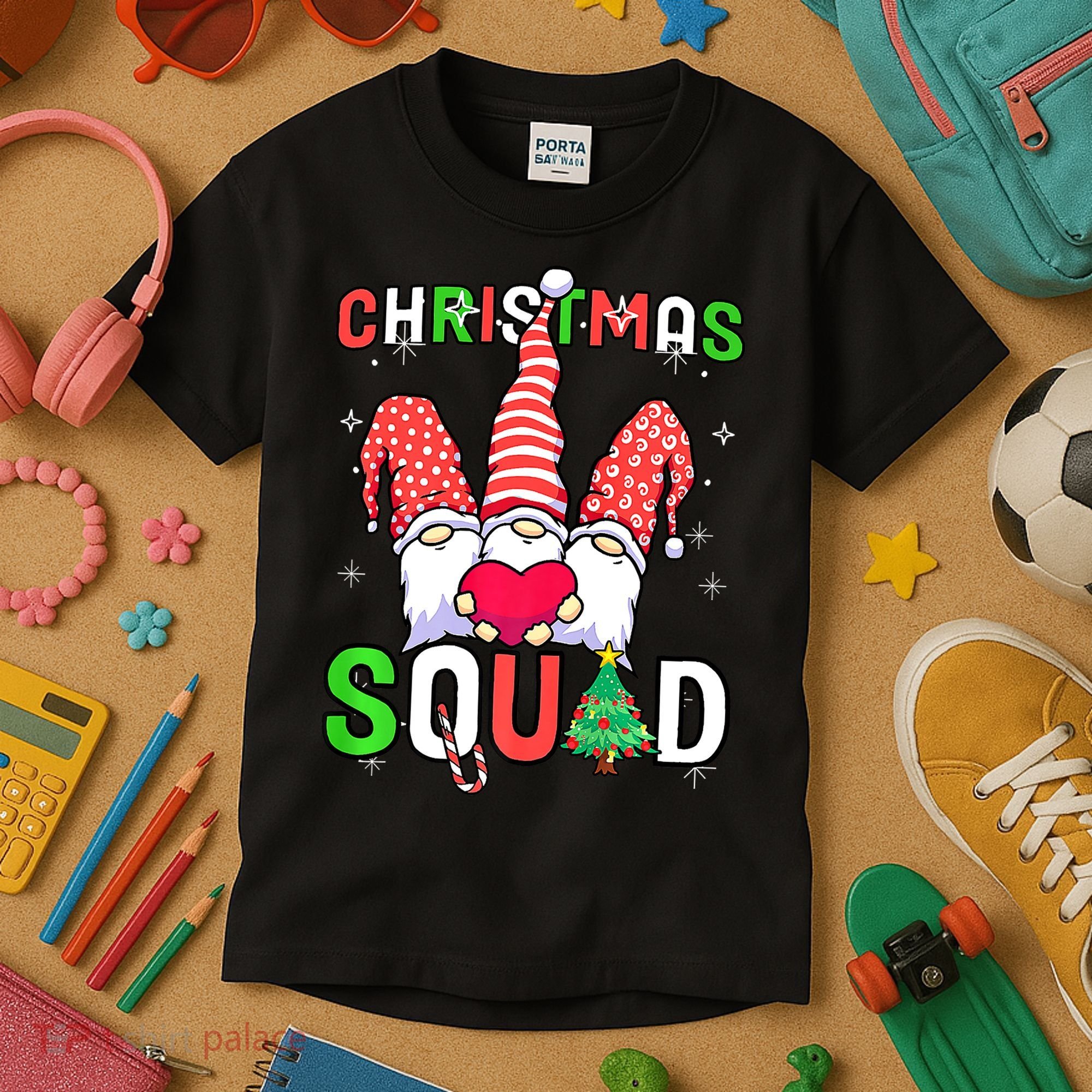 Christmas With My Gnomies Buffalo Christmas Squad Kids T-Shirt