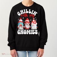 Chillin With My Gnomies Christmas Cute Gnomes Ugly Sweater Women's Sweatshirt thumb 0