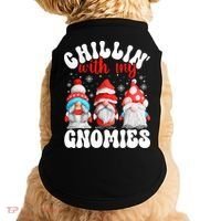 Chillin With My Gnomies Christmas Cute Gnomes Ugly Sweater Doggie Tank thumb 0