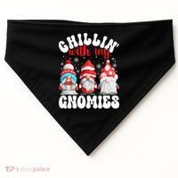Chillin With My Gnomies Christmas Cute Gnomes Ugly Sweater USA-Made Doggie Bandana thumb 0