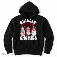 Chillin With My Gnomies Christmas Cute Gnomes Ugly Sweater Hoodie thumb 0