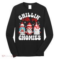 Chillin With My Gnomies Christmas Cute Gnomes Ugly Sweater Long Sleeve Shirt thumb 0