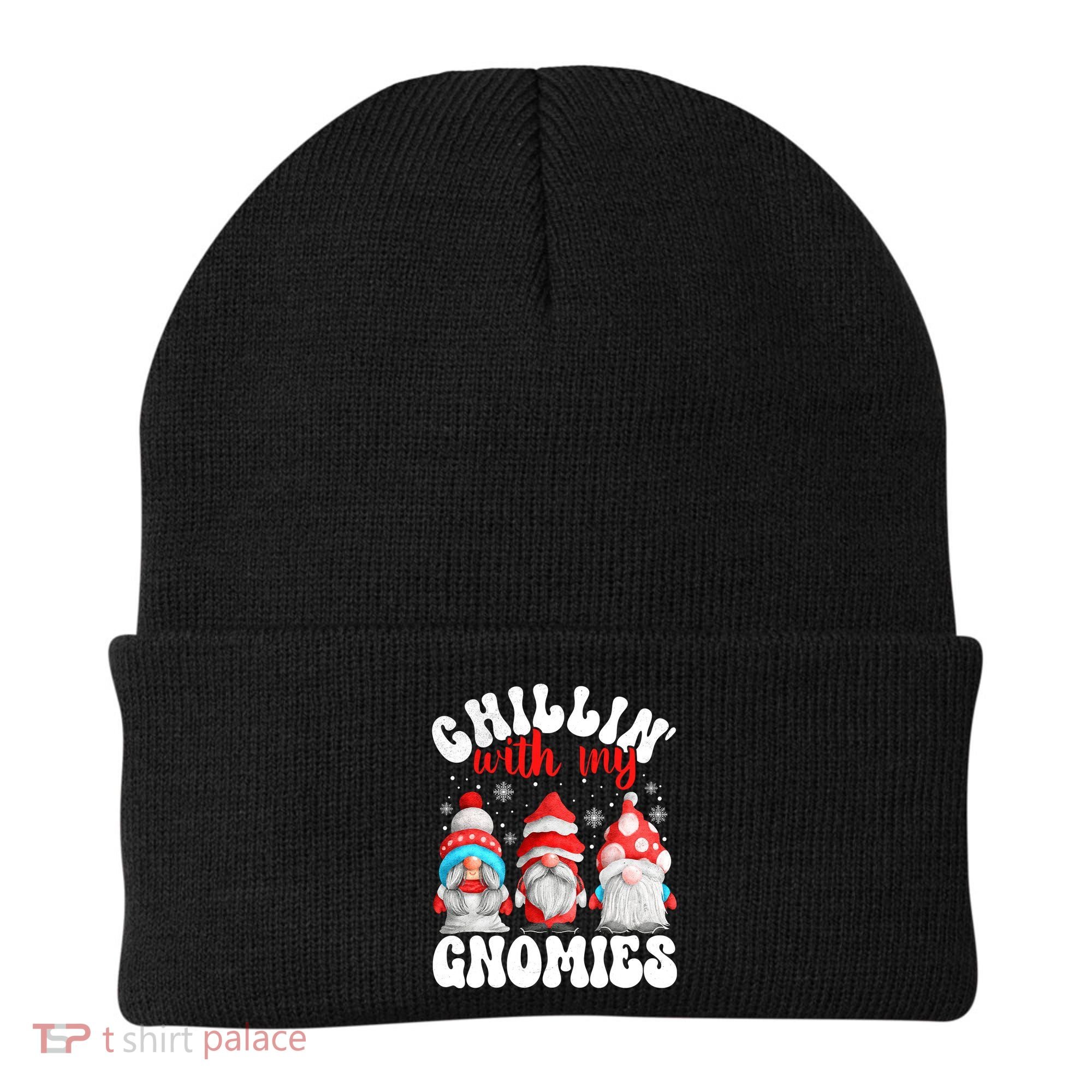 Chillin With My Gnomies Christmas Cute Gnomes Ugly Sweater Beanie