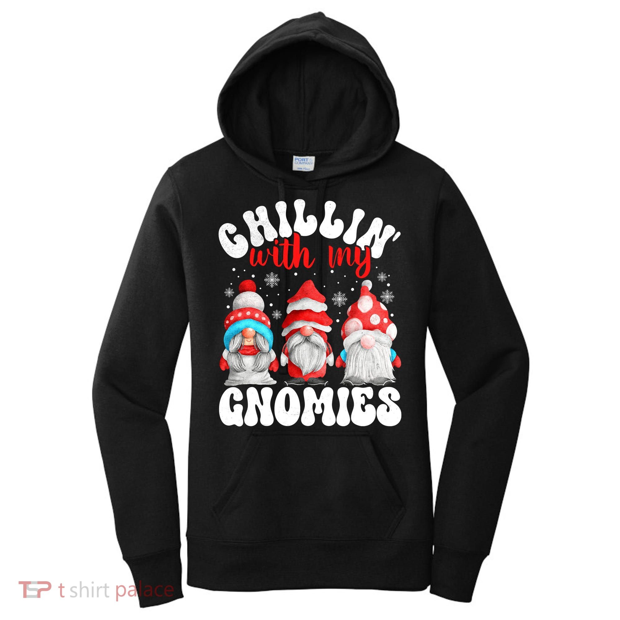Chillin With My Gnomies Christmas Cute Gnomes Ugly Sweater Women's Hoodie