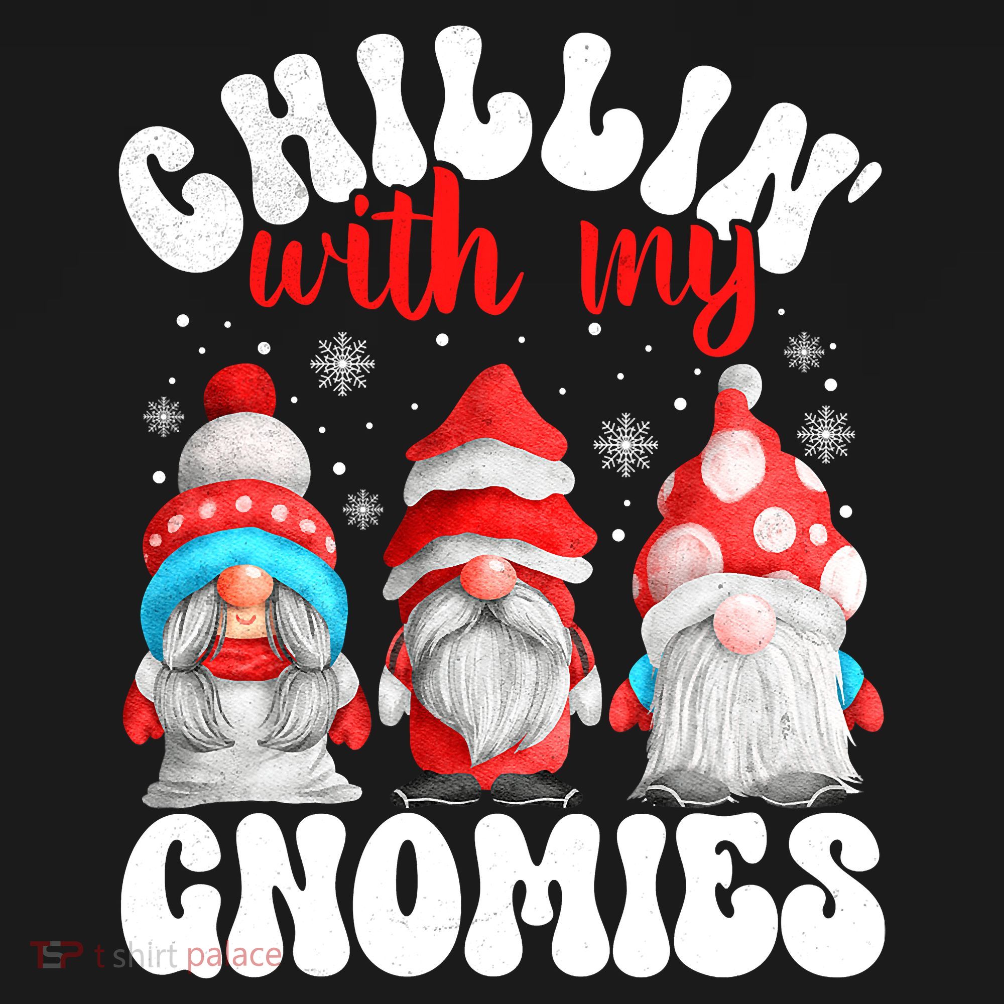 Chillin With My Gnomies Christmas Cute Gnomes Ugly Sweater Women's Tank Top