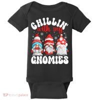 Chillin With My Gnomies Christmas Cute Gnomes Ugly Sweater Baby Bodysuit thumb 0
