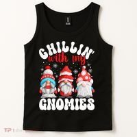 Chillin With My Gnomies Christmas Cute Gnomes Ugly Sweater Tank Top thumb 2