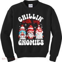 Chillin With My Gnomies Christmas Cute Gnomes Ugly Sweater Kids Sweatshirt thumb 0
