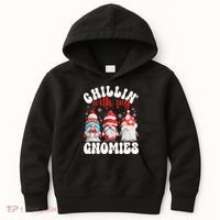 Chillin With My Gnomies Christmas Cute Gnomes Ugly Sweater Kids Hoodie thumb 0