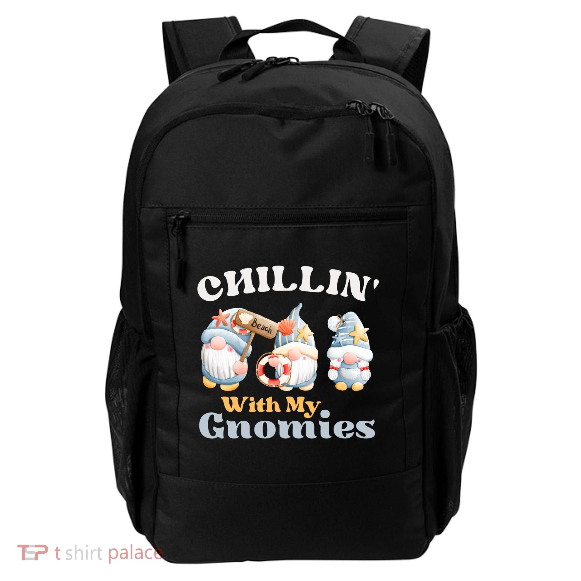 Chillin With My Gnomies Beach Gnomes With Shells Gift Backpack