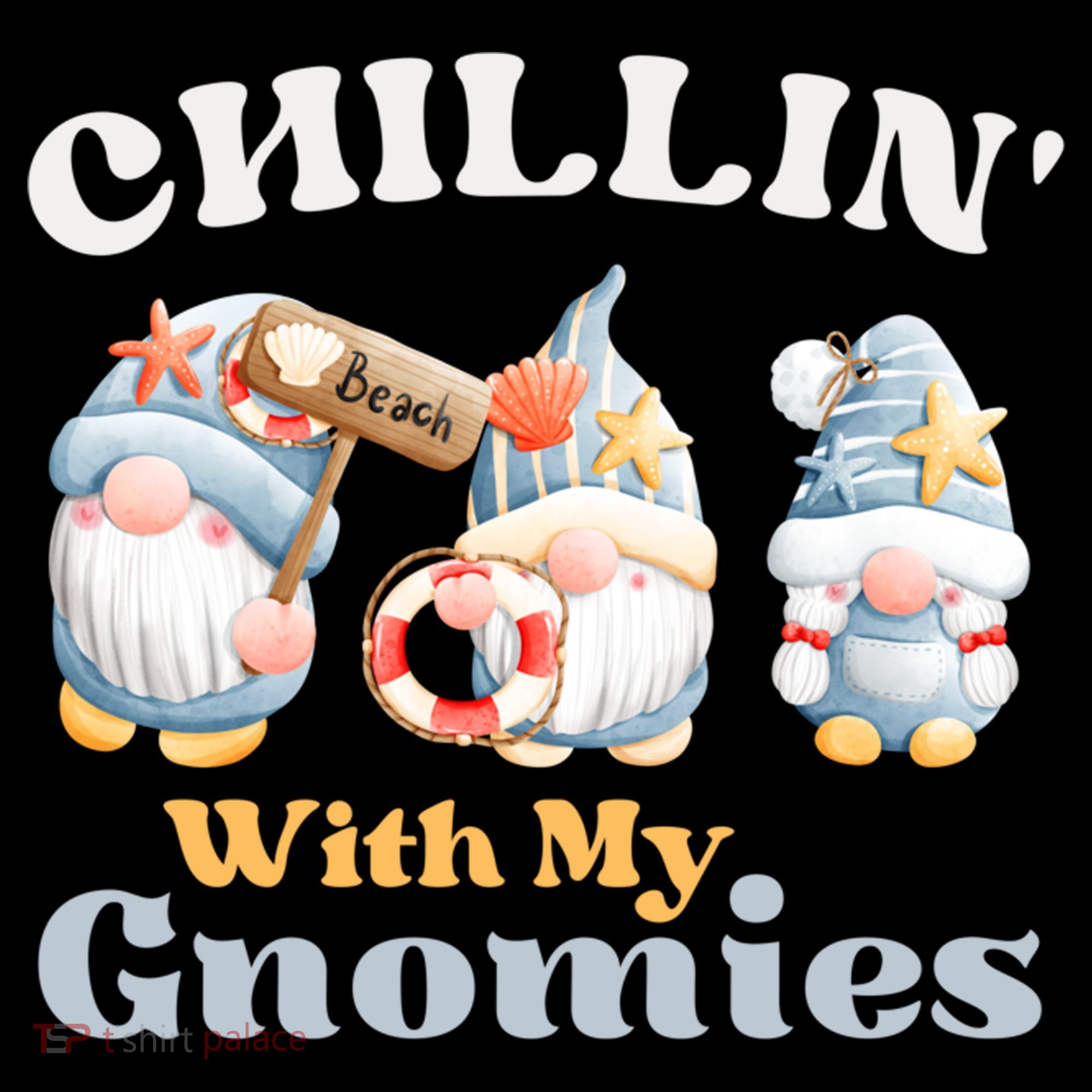 Chillin With My Gnomies Beach Gnomes With Shells Gift Coffee Mug