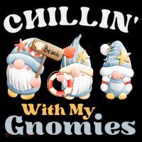 Chillin With My Gnomies Beach Gnomes With Shells Gift Women's Hoodie thumb 2