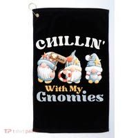 Chillin With My Gnomies Beach Gnomes With Shells Gift Golf Towel thumb 0