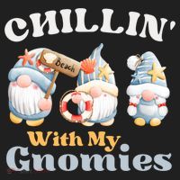 Chillin With My Gnomies Beach Gnomes With Shells Gift Golf Towel thumb 3