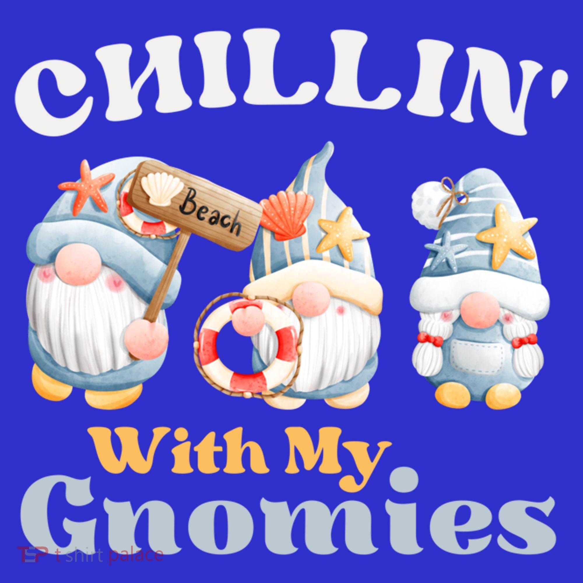 Chillin With My Gnomies Beach Gnomes With Shells Gift Mousepad