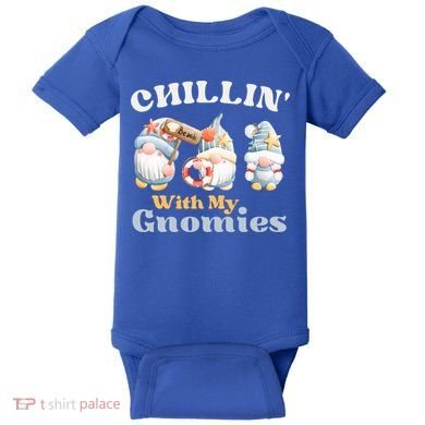 Chillin With My Gnomies Beach Gnomes With Shells Gift Baby Bodysuit