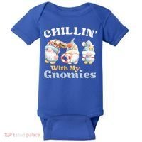 Chillin With My Gnomies Beach Gnomes With Shells Gift Baby Bodysuit thumb 0