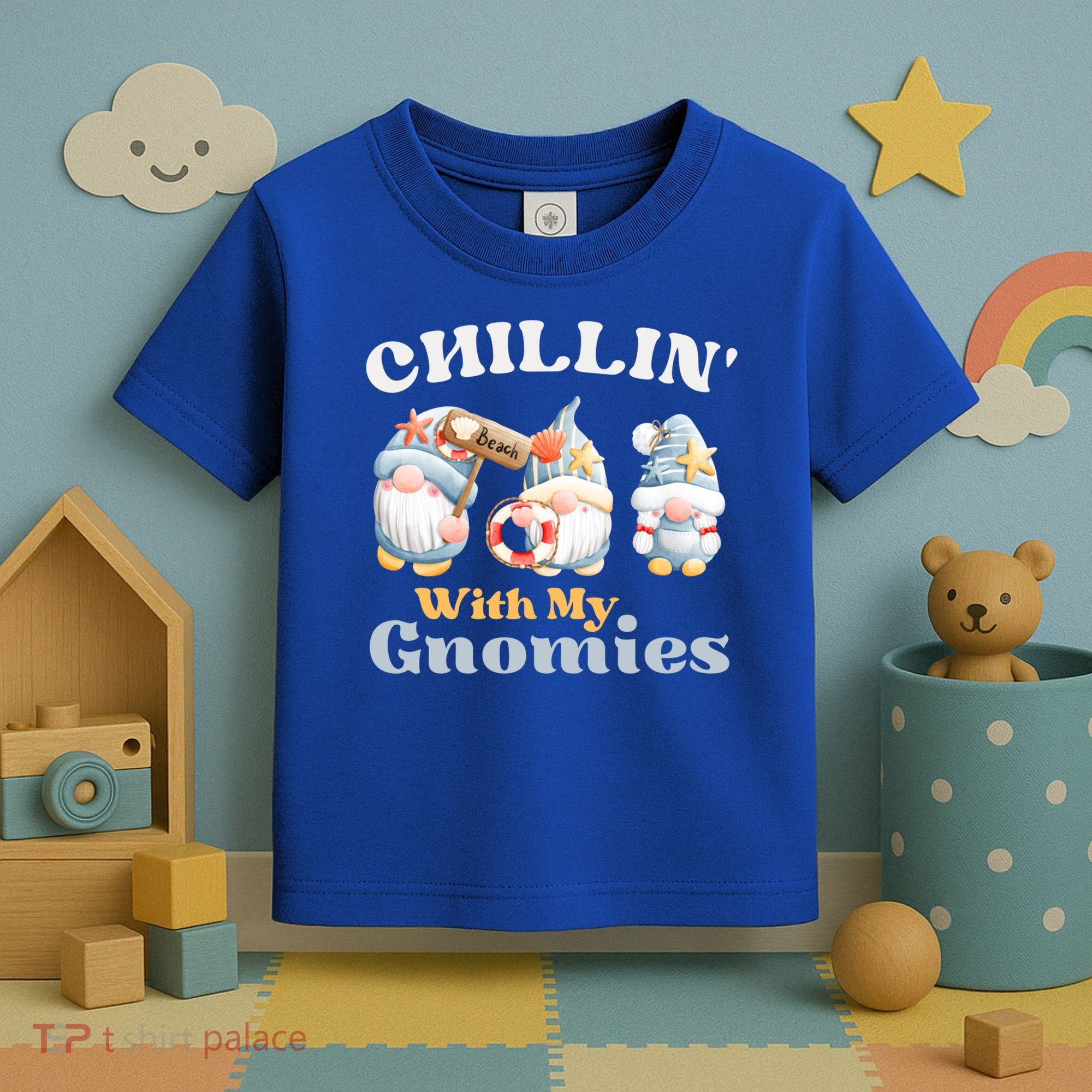 Chillin With My Gnomies Beach Gnomes With Shells Gift Toddler T-Shirt
