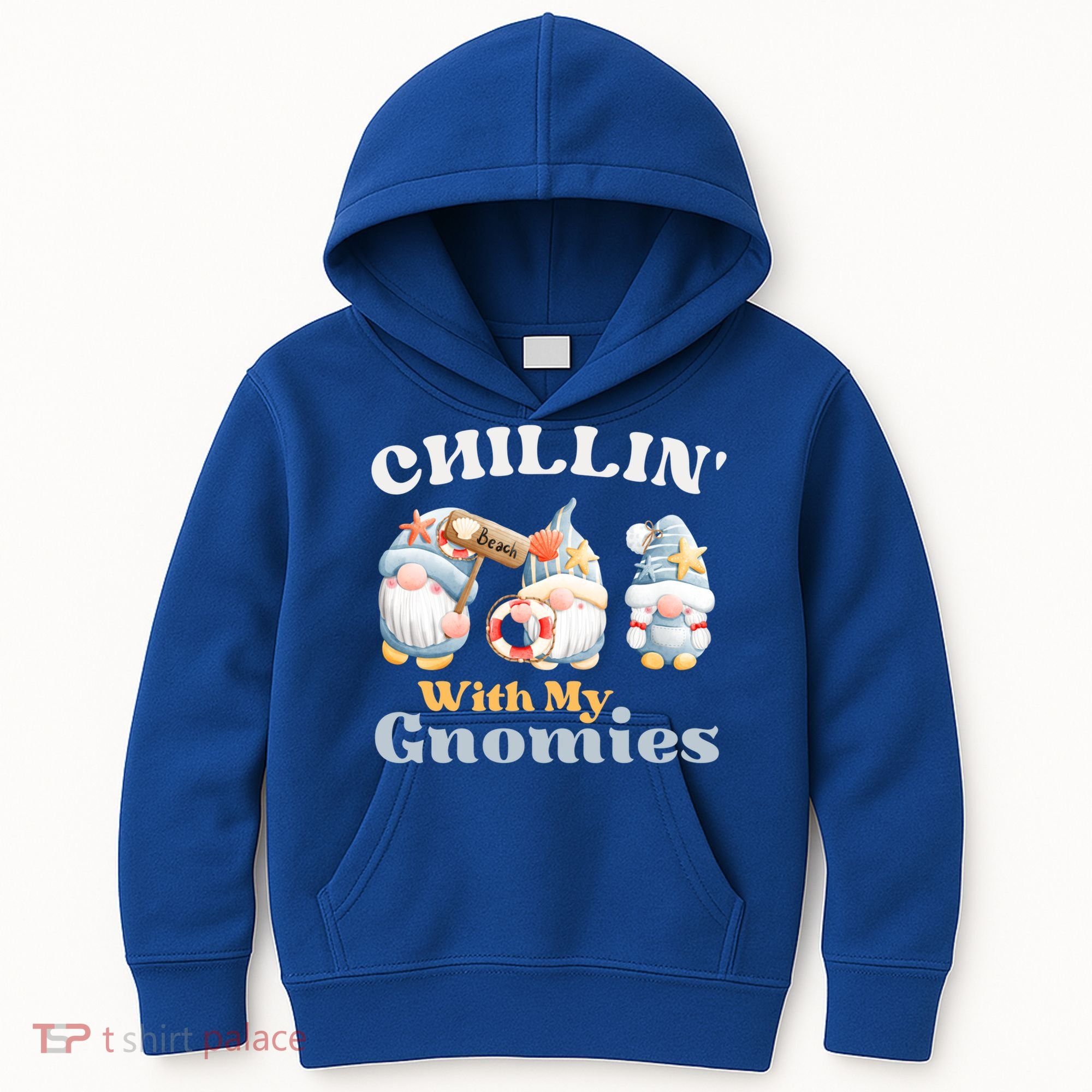 Chillin With My Gnomies Beach Gnomes With Shells Gift Kids Hoodie