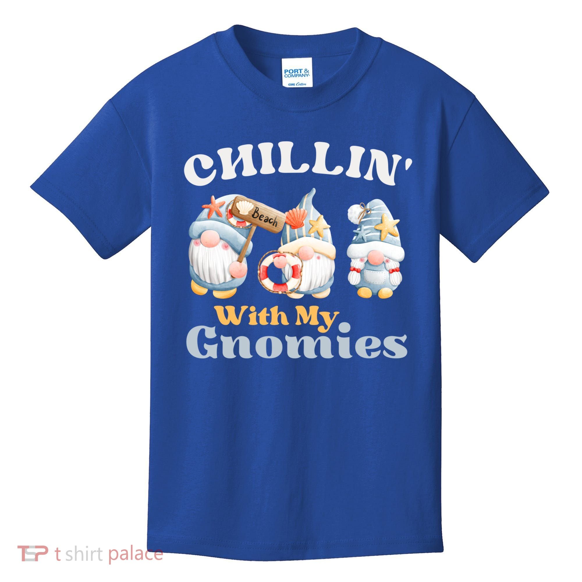 Chillin With My Gnomies Beach Gnomes With Shells Gift Kids T-Shirt