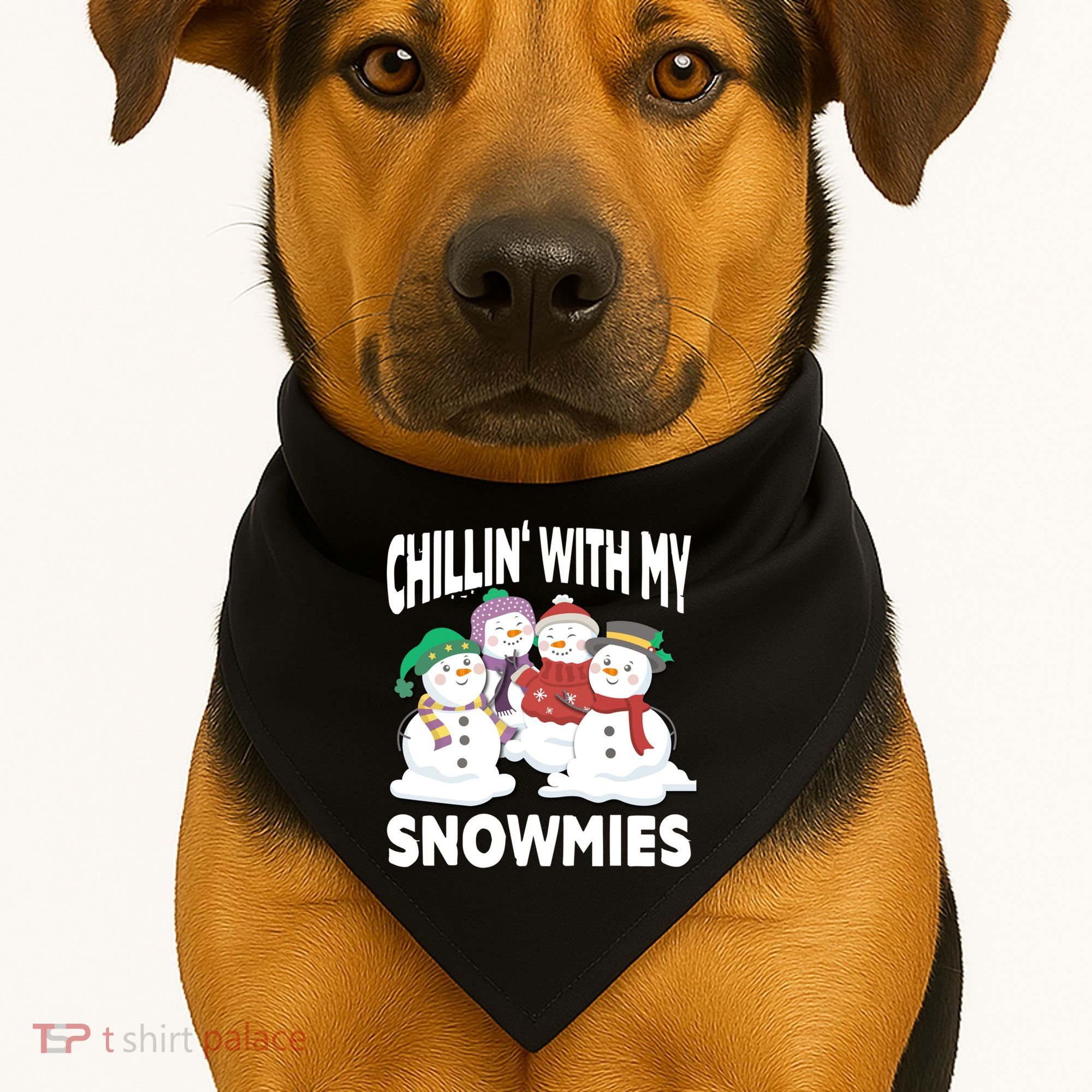 Chillin' With My Snowmies Christmas Snow Cool Gift USA-Made Doggie Bandana