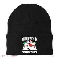 Chillin' With My Snowmies Christmas Snow Cool Gift Beanie thumb 0