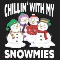 Chillin' With My Snowmies Christmas Snow Cool Gift Beanie thumb 2