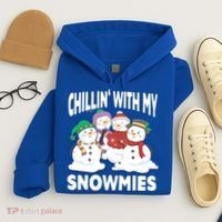 Chillin' With My Snowmies Christmas Snow Cool Gift Hoodie thumb 4