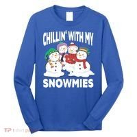 Chillin' With My Snowmies Christmas Snow Cool Gift Long Sleeve Shirt thumb 0