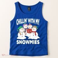 Chillin' With My Snowmies Christmas Snow Cool Gift Tank Top thumb 2
