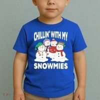 Chillin' With My Snowmies Christmas Snow Cool Gift Toddler T-Shirt thumb 2