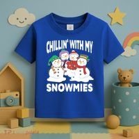 Chillin' With My Snowmies Christmas Snow Cool Gift Toddler T-Shirt thumb 3