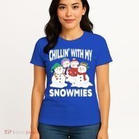 Chillin' With My Snowmies Christmas Snow Cool Gift Women's T-Shirt thumb 4