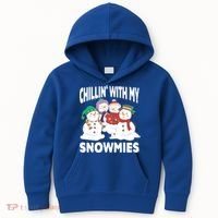 Chillin' With My Snowmies Christmas Snow Cool Gift Kids Hoodie thumb 0