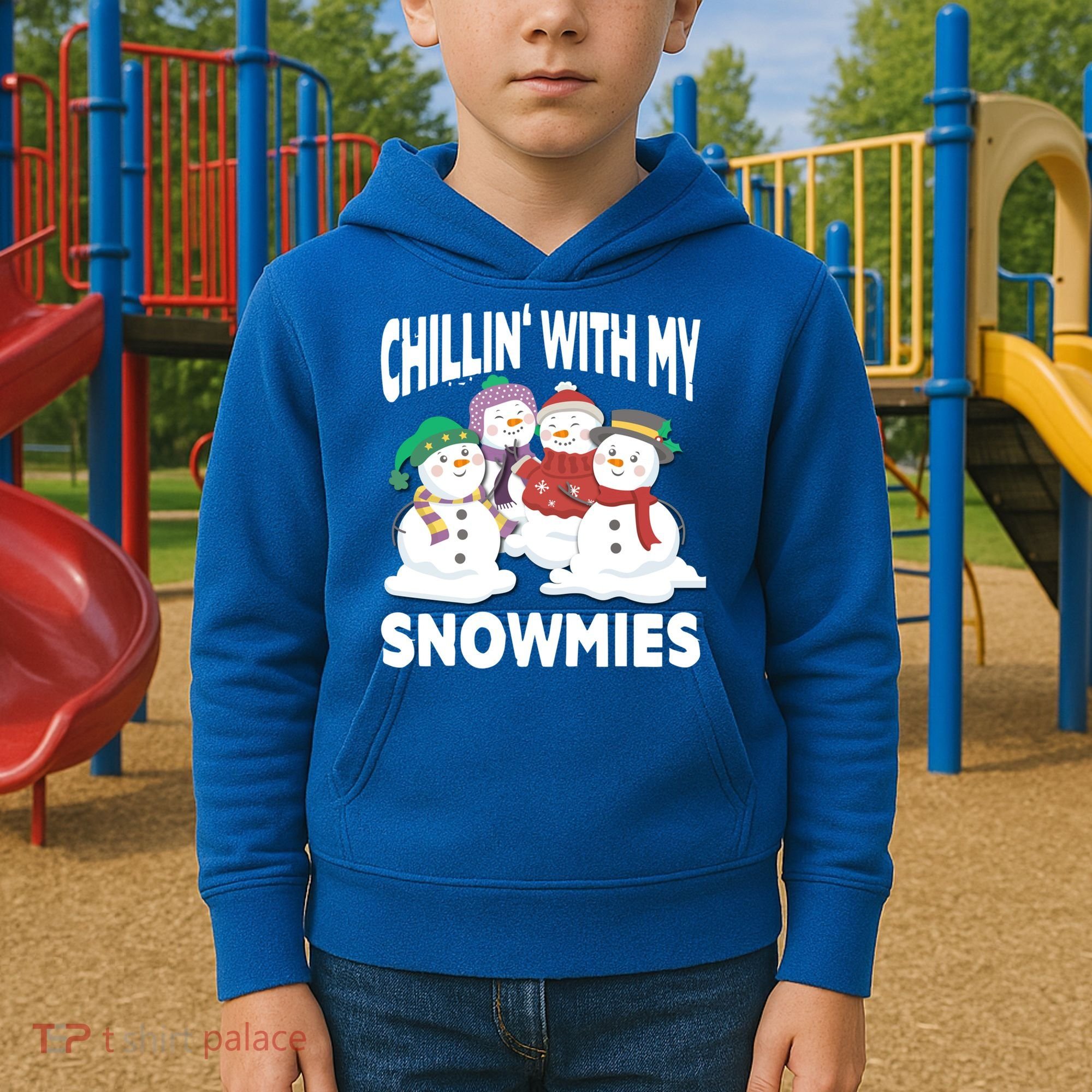Chillin' With My Snowmies Christmas Snow Cool Gift Kids Hoodie