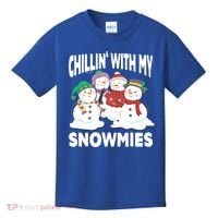 Chillin' With My Snowmies Christmas Snow Cool Gift Kids T-Shirt thumb 0