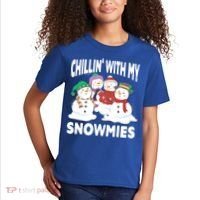 Chillin' With My Snowmies Christmas Snow Cool Gift Kids T-Shirt thumb 2