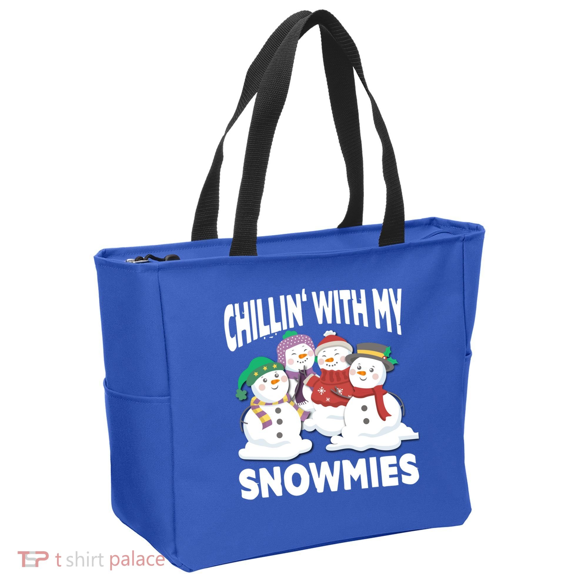 Chillin' With My Snowmies Christmas Snow Cool Gift Tote Bag