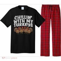 Chillin With My Turkeys Thanksgiving Family Gift Pajama Set thumb 0