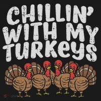 Chillin With My Turkeys Thanksgiving Family Gift Women's Hoodie thumb 2