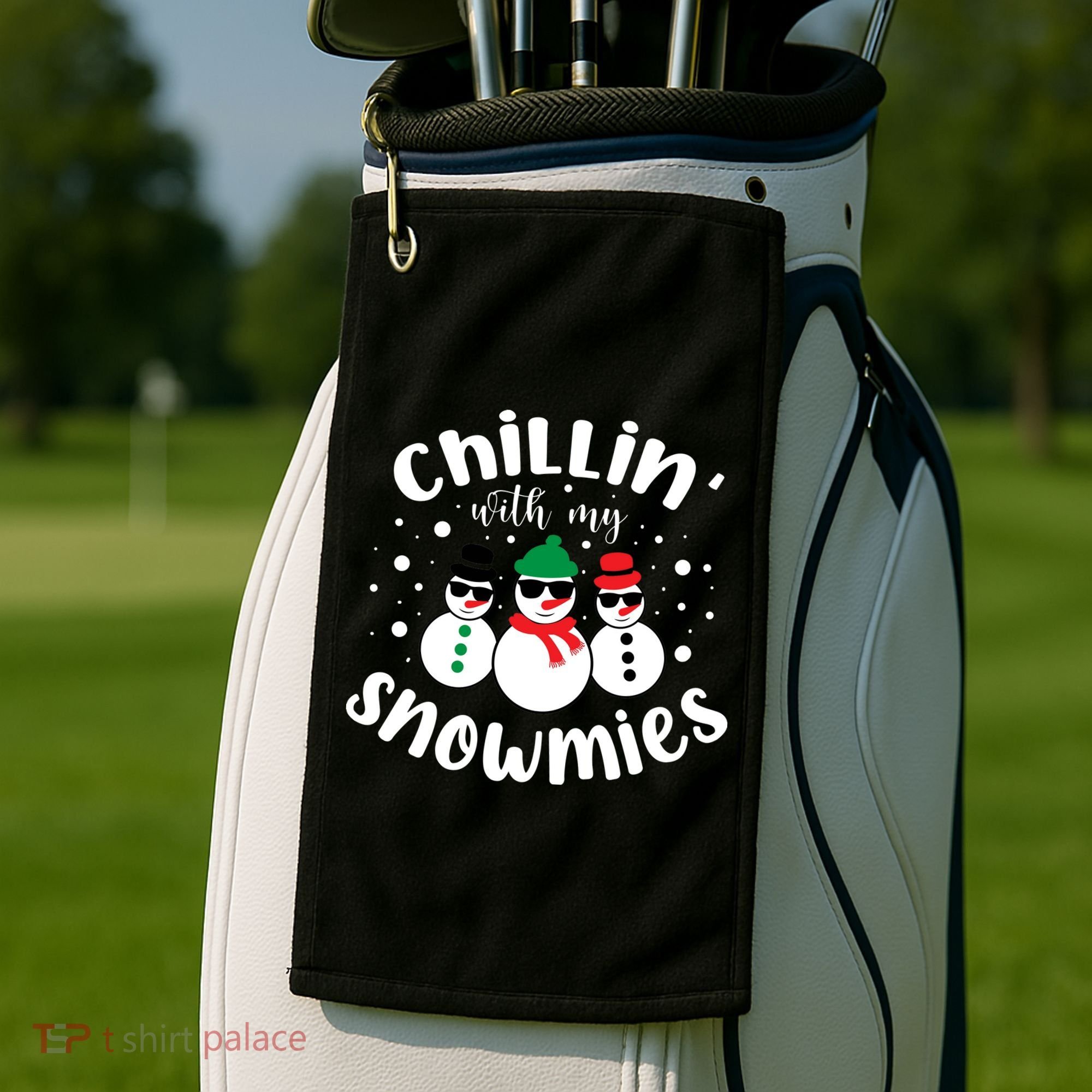 Chillin With My Snowmies Golf Towel