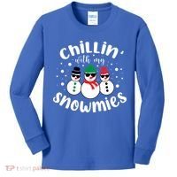 Chillin With My Snowmies Kids Long Sleeve Shirt thumb 0