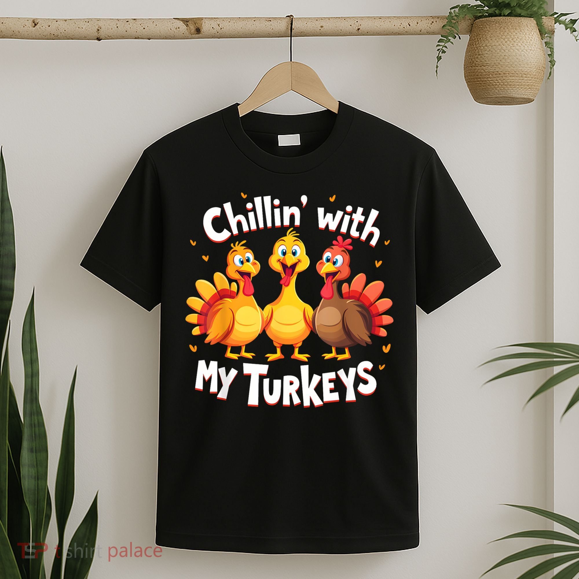 Chillin With My Turkeys Thanksgiving Family T-Shirt