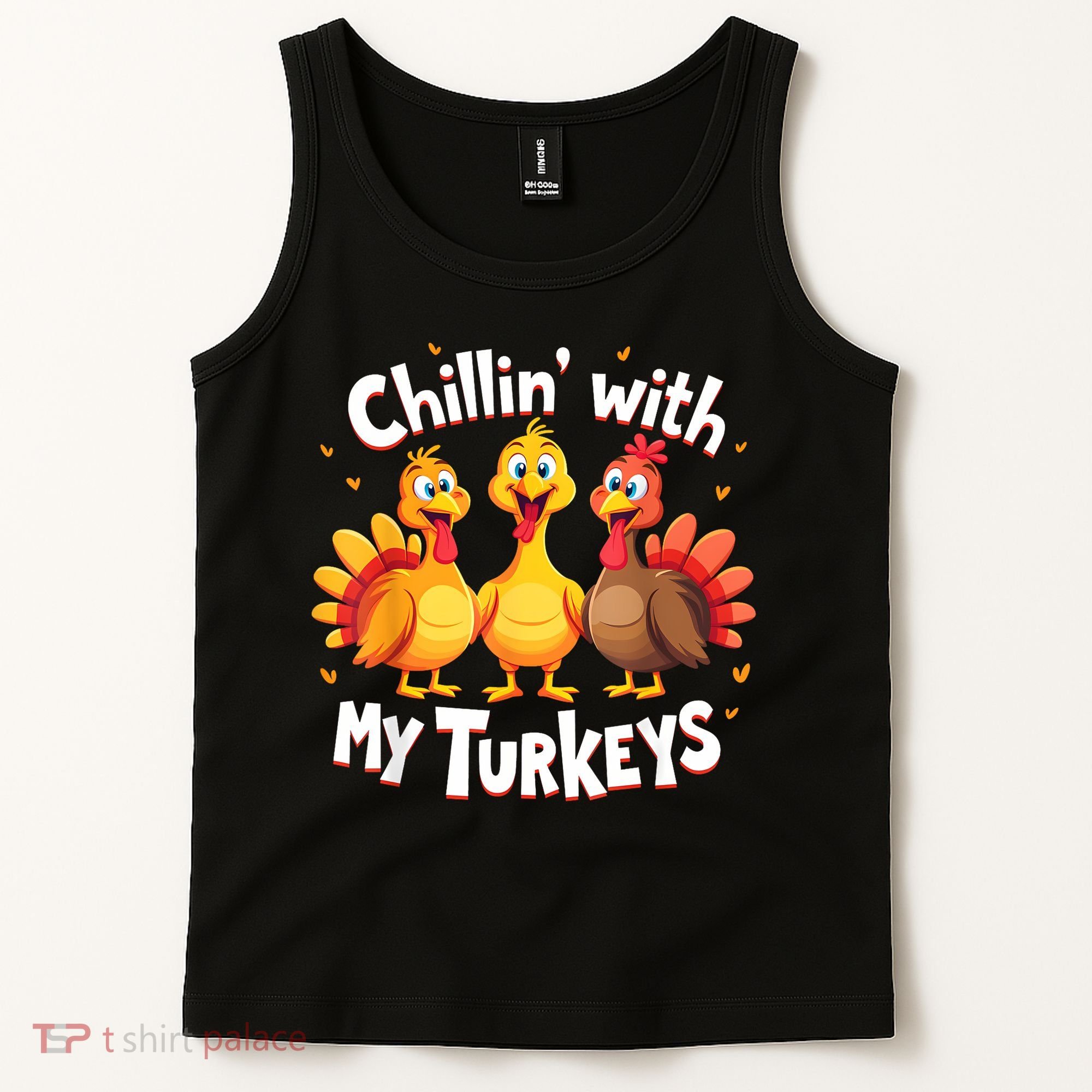 Chillin With My Turkeys Thanksgiving Family Tank Top