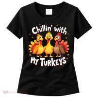 Chillin With My Turkeys Thanksgiving Family Women's T-Shirt thumb 0